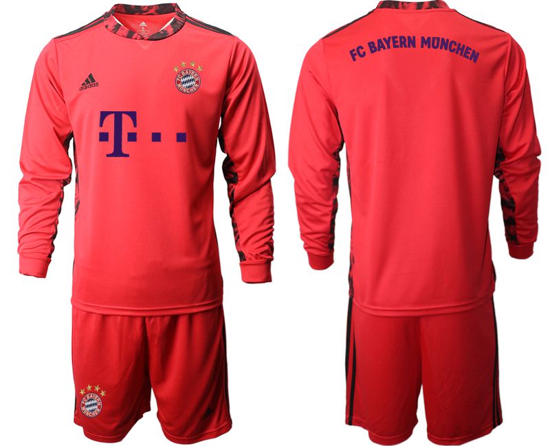 Men 2020-2021 club Bayern Munich red goalkeeper long sleeve Soccer Jerseys